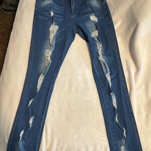 Distressed Blue Women's Jeans